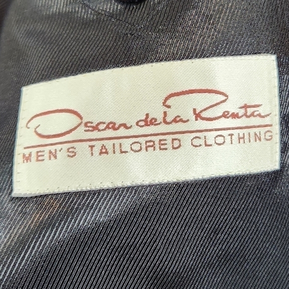 OSCAR De La Renta Mens 43R Dark Gray 100% Wool Blazer Sport Coat Suit Jacket - Picture 6 of 11